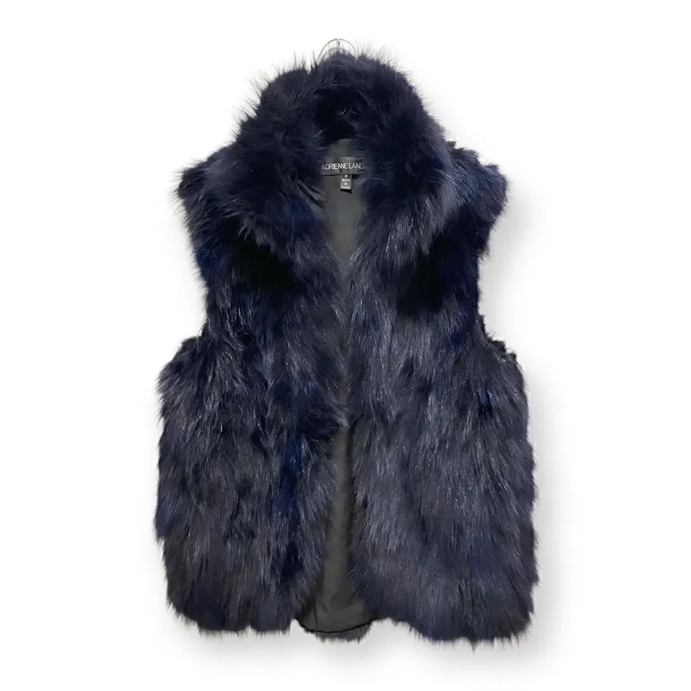 ADRIENNE LANDAU Blue Fur Vest |Size:Medium|